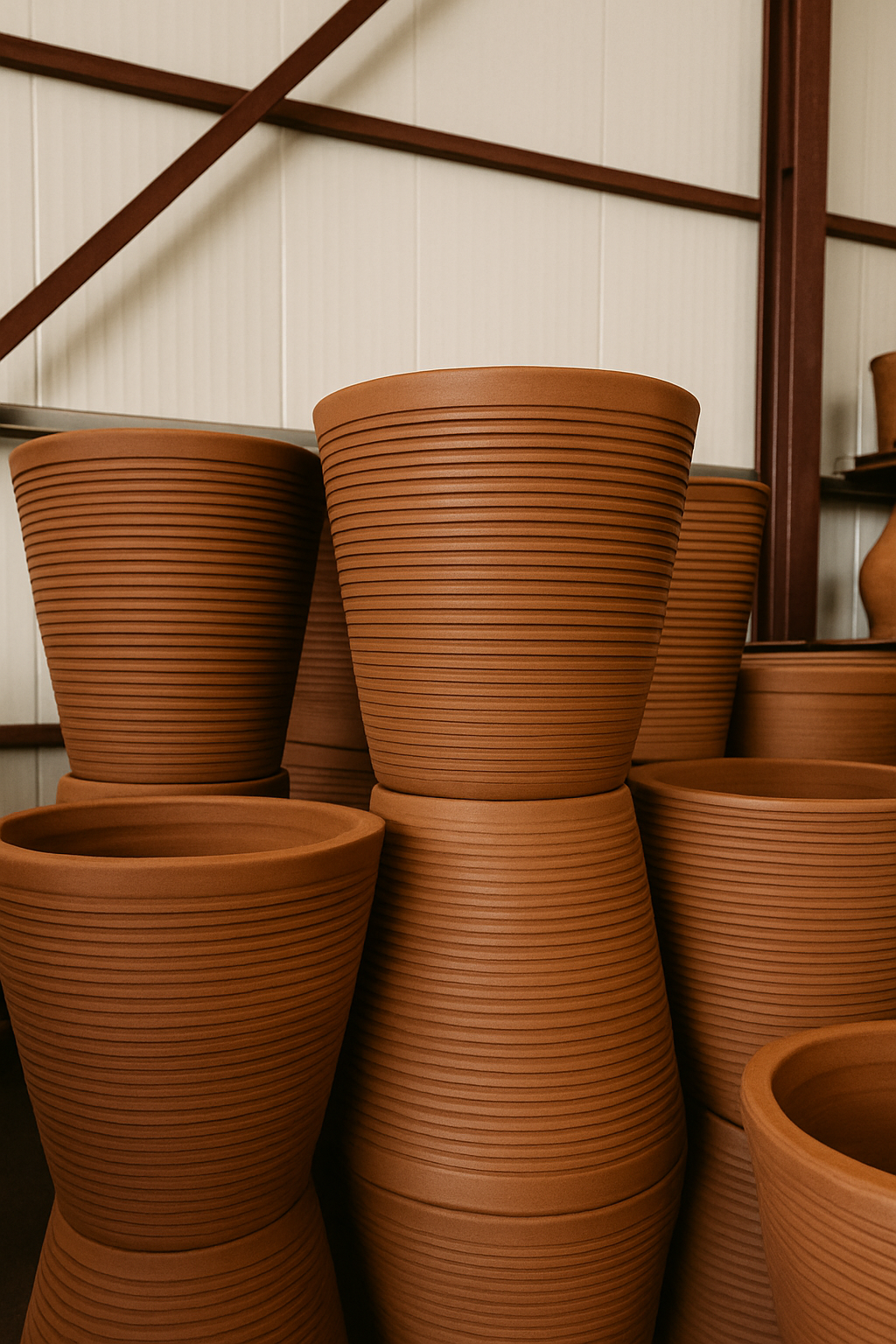 Çizgili Konik Saksı