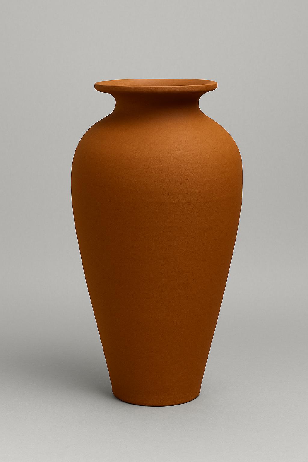 Klasik Form Doğal Toprak Vazo